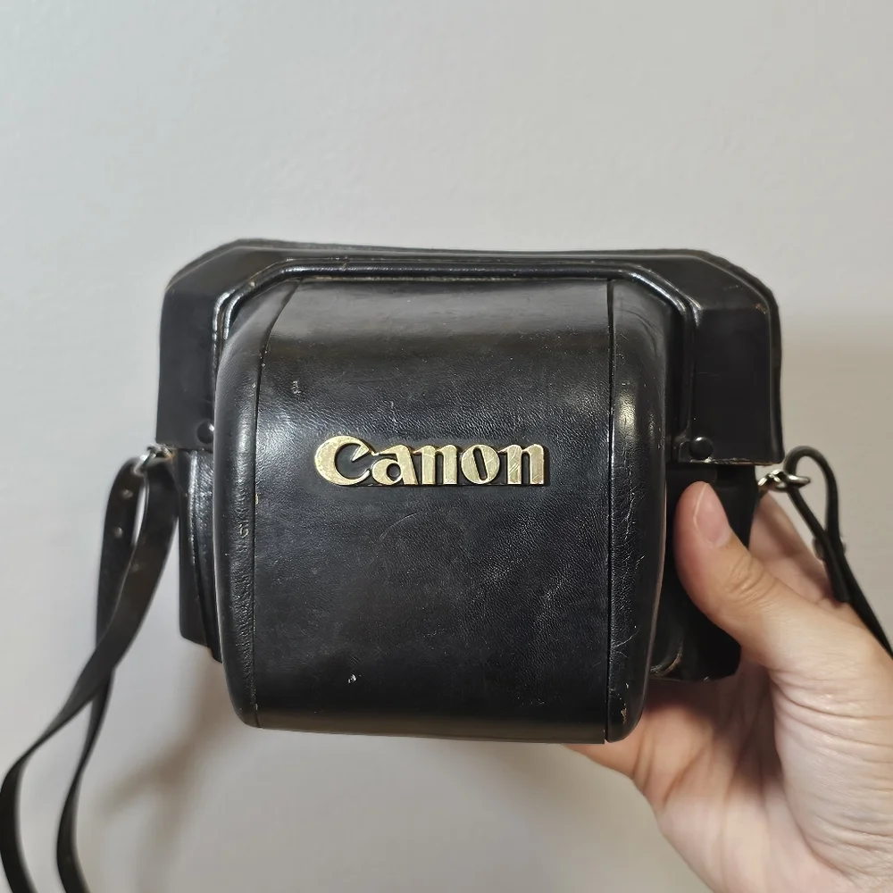 Vintage 60's Canon 7 Rangefinder Black Leather Camera Case With Strap